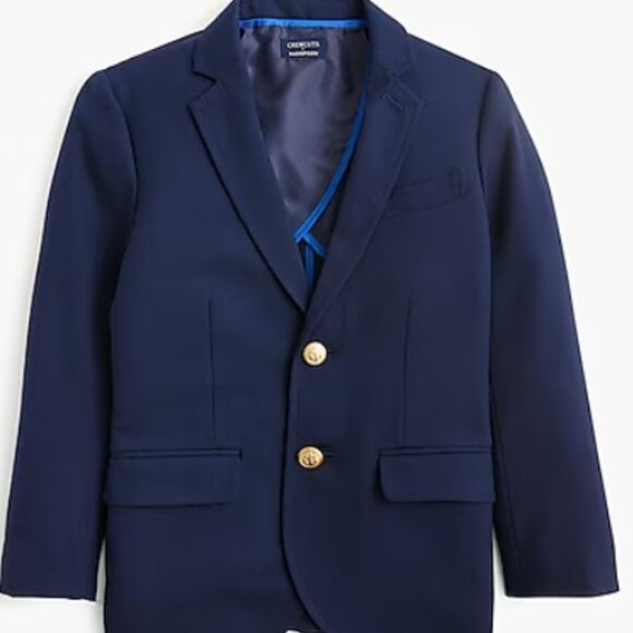 NWT J. Crew Crewcuts Boys Legacy Navy Blazer Thompson suit coat gold buttons - Picture 1 of 8